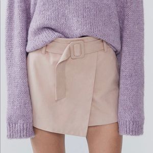 Faux suede skort